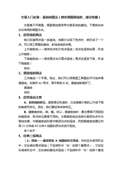 交易入门必备：基础构图法（喜欢画图画线的，建议收藏）