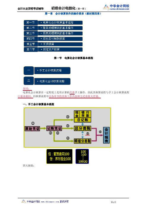 中华会计网校2013年贵州会计从业考试《会计电算化》基础班讲义第一章1