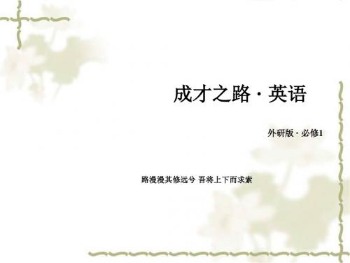 高一外研版英语必修1课件 Module 1 第2课时