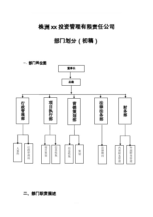 公司部门划分及职责