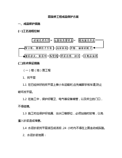 精装修工程成品保护方案