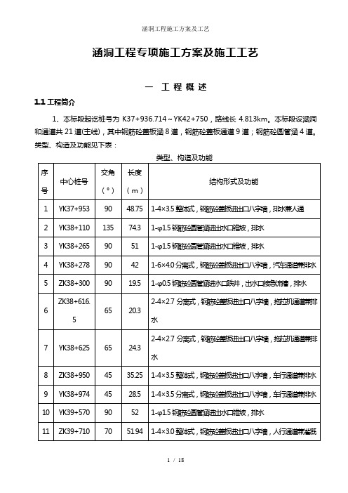 涵洞工程施工方案及工艺