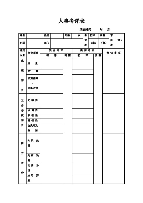 人事考评表 (2)