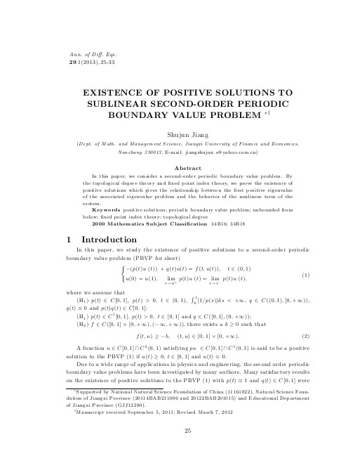 EXISTENCE OF POSITIVE SOLUTIONS TO SUBLINEAR SECOND-ORDER PERIODIC BOUNDARY VALUE PROBLEM