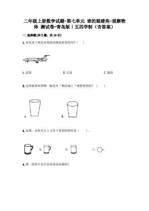 二年级上册数学试题-第七单元 谁的眼睛亮-观察物体 测试卷-青岛版丨五四学制(含答案)