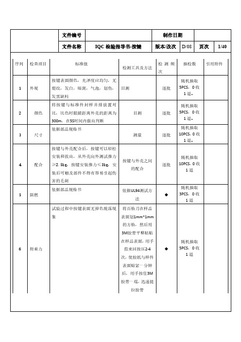 按键来料检验作业指导书