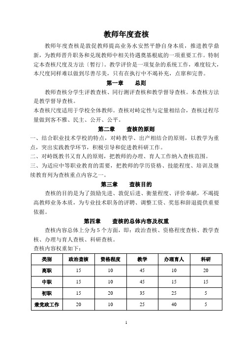 教师年度考核办法