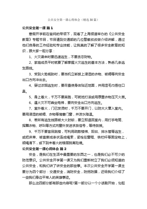 公共安全第一课心得体会（精选30篇）