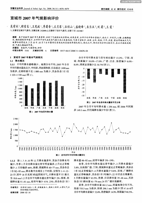 宣城市2007年气候影响评价