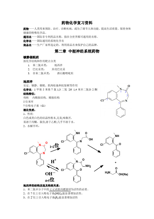 自整理-药物化学考点归纳1-5章