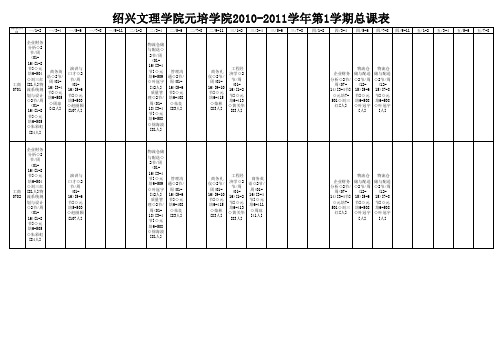 10学年01学期班级课表(经管系)