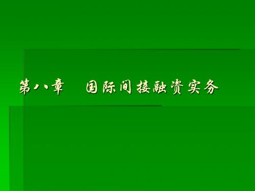 第八章 国际间接融资