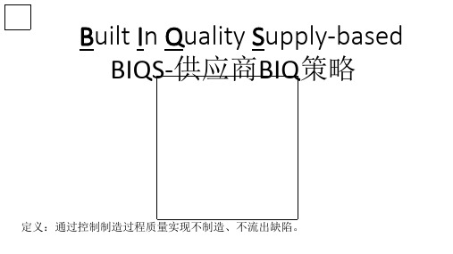 供应商BIQ策略培训PPT