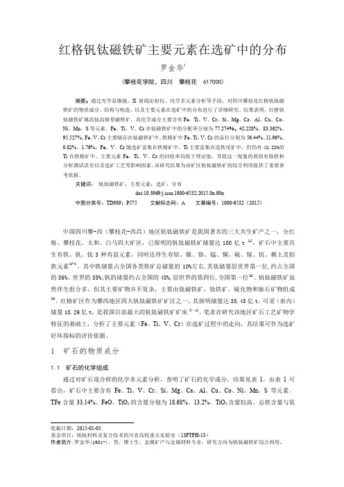 红格钒钛磁铁矿中钛磁铁矿的矿物学特征-矿产综合利用