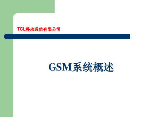 GSM系统概述