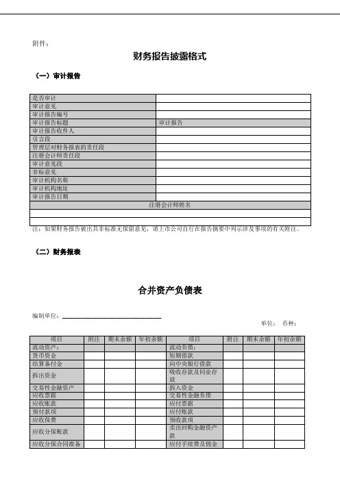 财务报告披露格式15号文附件