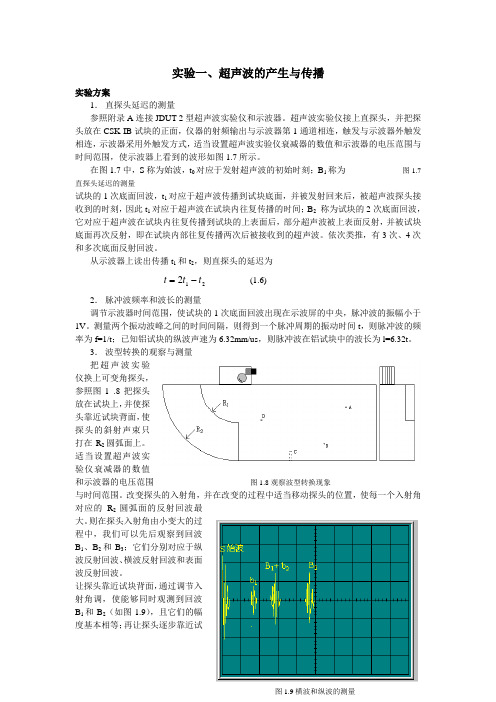 专题实验-超声波测试原理及应用