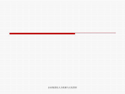 企业集团化人力资源与文化管控PPT课件