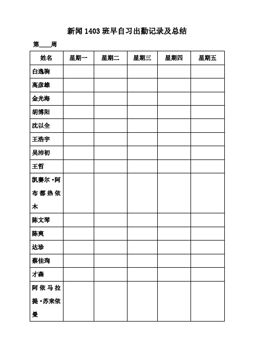 新闻1403班级表格