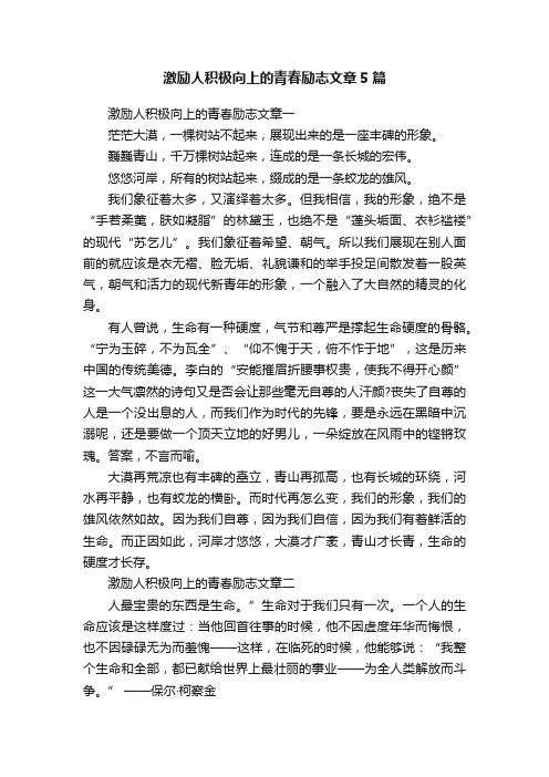 激励人积极向上的青春励志文章5篇