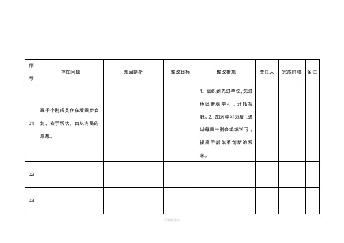 基层党组织整改台账