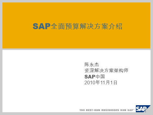 SAP全面预算解决方案