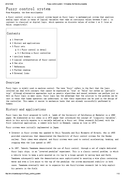 Fuzzy control system - Wikipedia, the free encyclopedia