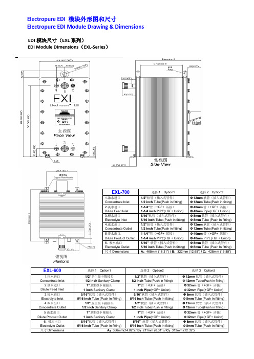 美国Electropure EDI 模块外形图和尺寸