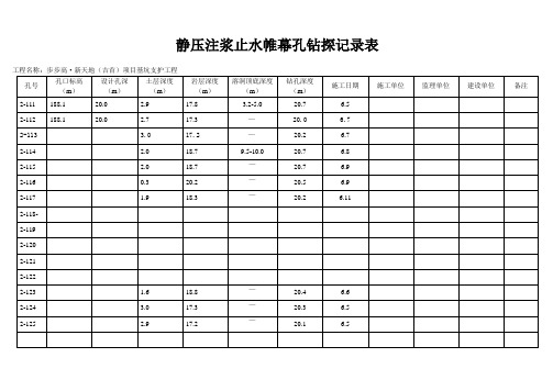 帷幕止水现场施工记录表