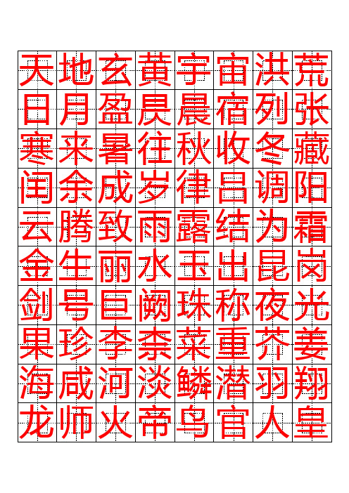 硬笔书法字帖千字文(简体完整版)