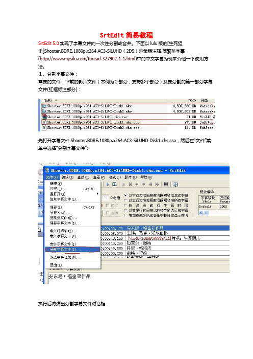 SrtEdit简易教程