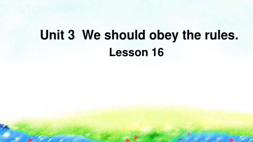 精通版英语五年级下册Unit 3 We should obey the rulesLesson 16