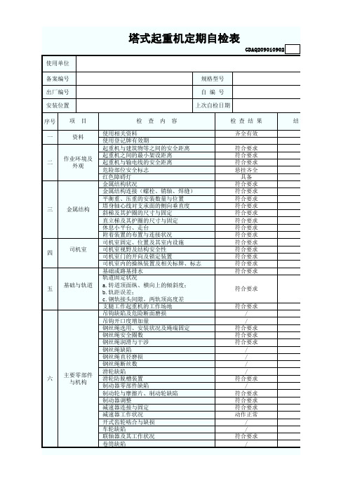 塔吊自检表