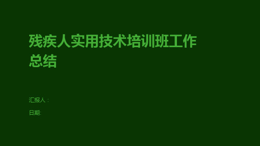 残疾人实用技术培训班工作总结