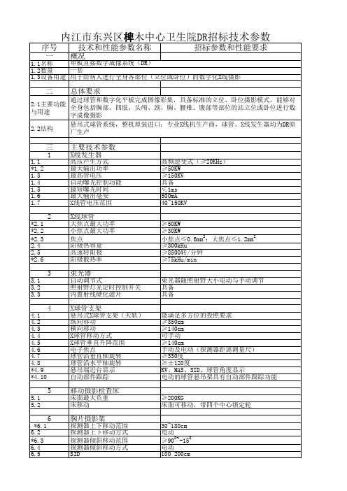 DR技术要求