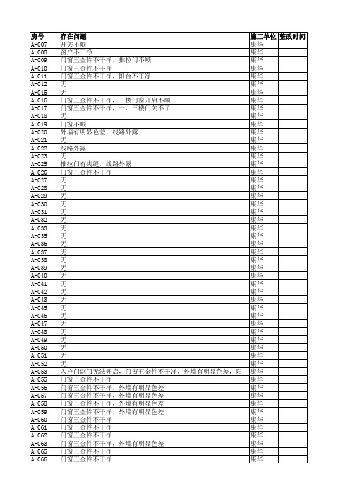 分户验收总表