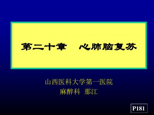 第二十章 心肺脑复苏 (2018)
