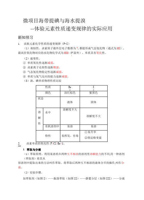 微项目海带提碘与海水提溴