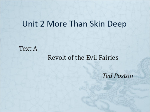 Unit 2 More than Skin Deep