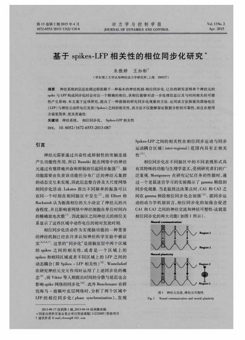 基于spikes-LFP相关性的相位同步化研究