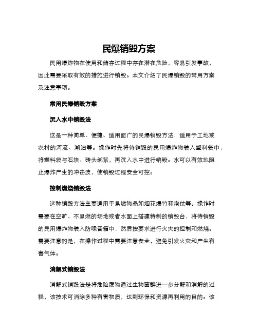 民爆销毁方案