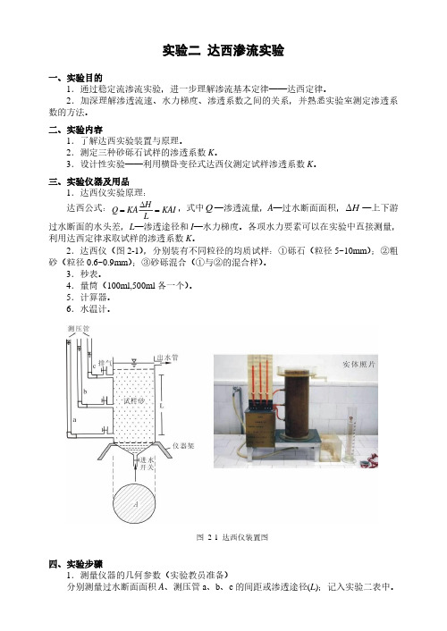 水文地质学实验报告-中国地质大学达西实验 操作原理说明+实验数据