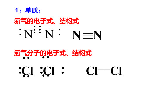 常见物质的电子式及结构式