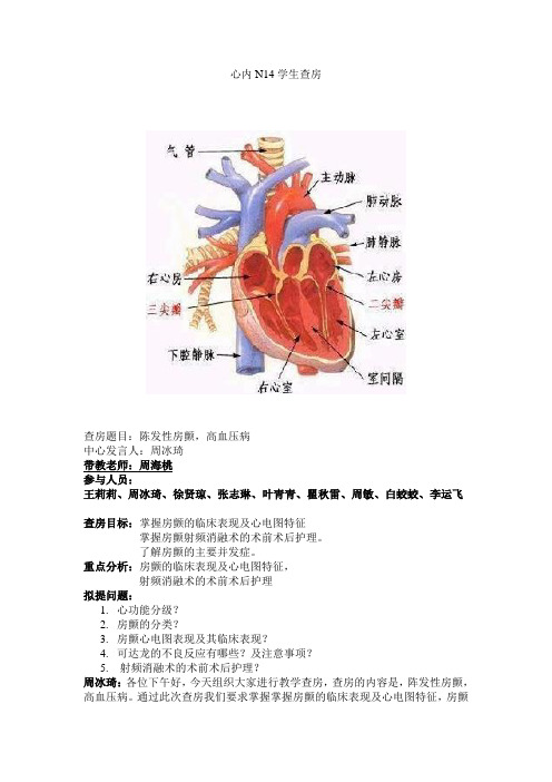 房颤疾病查房(模板)