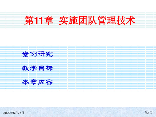第11章 实施团队管理技术