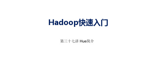 大数据Hadoop入门第三十七讲 Hue简介