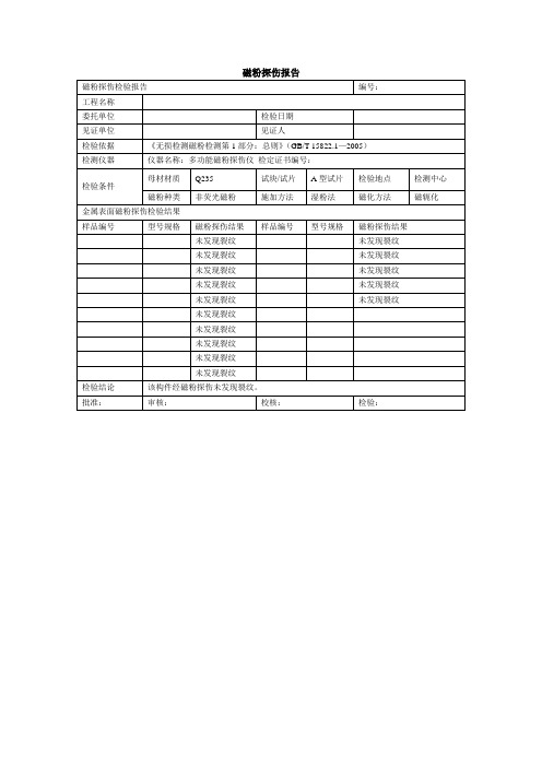 磁粉探伤报告