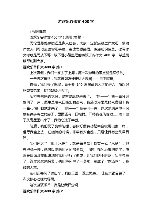 游欢乐谷作文400字