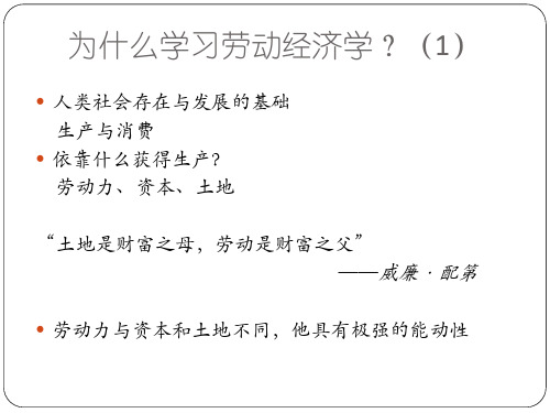 劳动经济学-.劳动经济学发展历史及研究框架pPPT