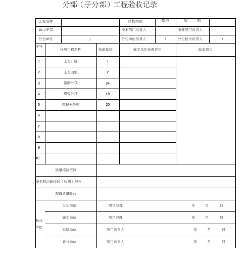 分部(子分部)工程验收记录(2)